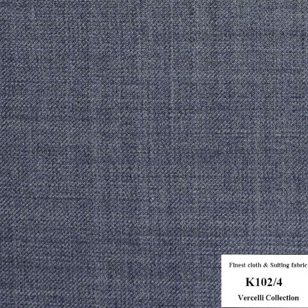K102/4 Vercelli CXM - Vải Suit 95% Wool - Xanh Dương Trơn